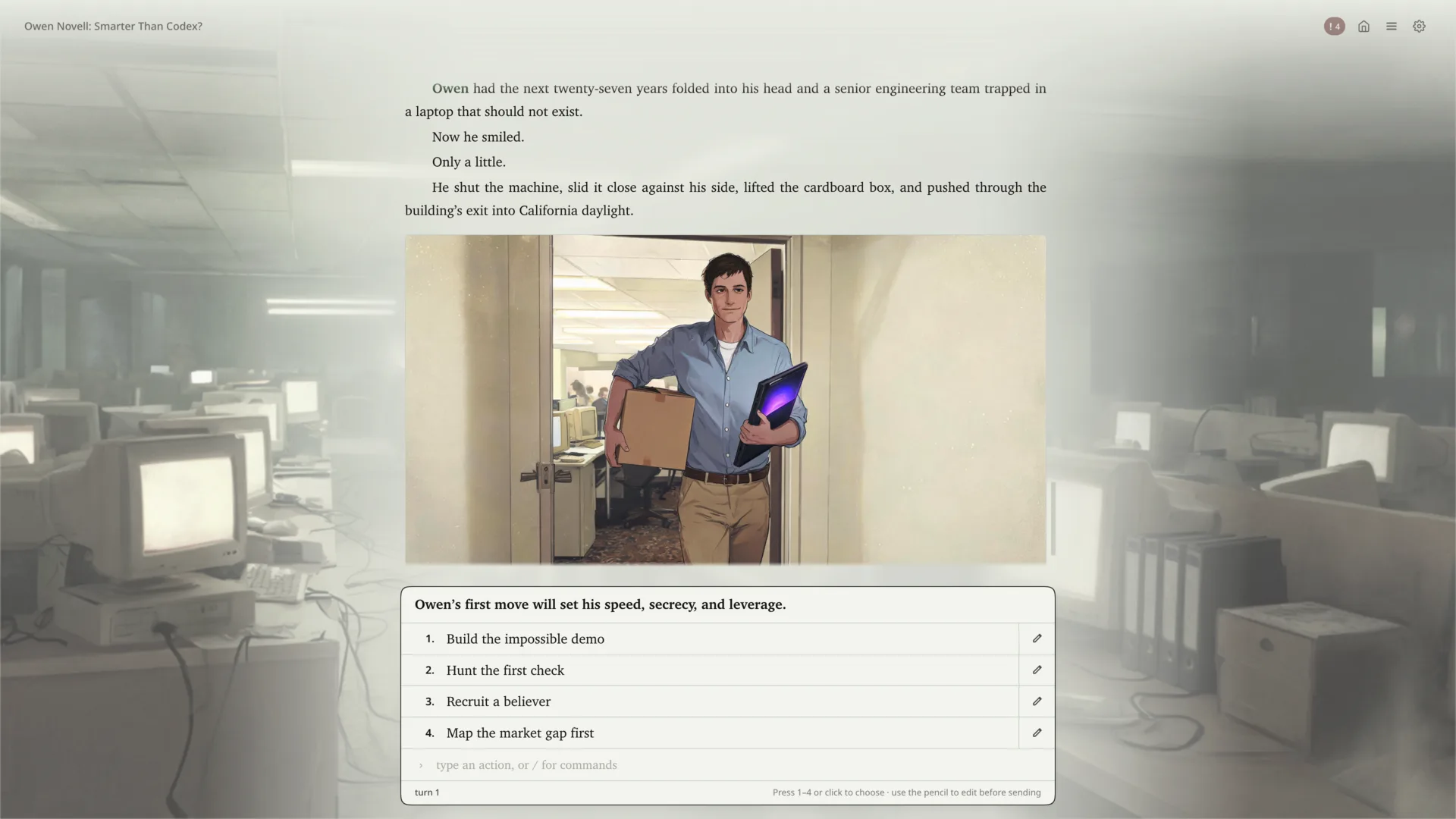 Openovel interactive fiction engine